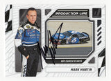This autographed Mark Martin 2024 Donruss Racing Production Line card commemorates his 882 career starts. A must-have for collectors, it includes a COA guaranteeing authenticity.