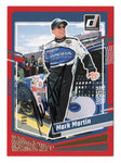 This autographed Mark Martin 2024 Donruss Racing Red Parallel Insert card is numbered #169/299 and celebrates his legendary career. A limited-edition NASCAR collectible, it comes with a Certificate of Authenticity (COA).