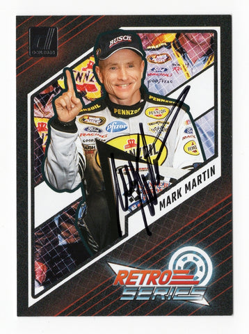 Own a piece of racing history with this limited edition autographed Mark Martin 2024 Donruss Racing Retro Series card. A must-have for any NASCAR fan, complete with a Certificate of Authenticity (COA).