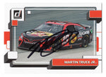 The autographed Martin Truex Jr. 2023 Donruss Racing card featuring the #19 Bass Pro Shops car, complete with an authentic signature and a Certificate of Authenticity.
