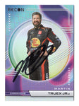 The Martin Truex Jr. 2023 Panini Chronicles Racing Recon autographed card, featuring a bold design and Truex’s signature, perfect for any NASCAR collector.