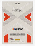 Martin Truex Jr. 2023 Panini Chronicles Racing Vertex card, featuring the driver's signature and a Certificate of Authenticity, a must-have collectible for NASCAR fans.