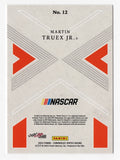 Martin Truex Jr. 2023 Panini Chronicles Racing Vertex card, featuring the driver's signature and a Certificate of Authenticity, a must-have collectible for NASCAR fans.