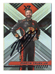 Close-up of the autographed Martin Truex Jr. 2023 Panini Chronicles XR Racing card, showcasing the vibrant #19 Bass Pro Shops car and signature for collectors.