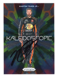 The autographed Martin Truex Jr. 2023 Panini Prizm Racing KALEIDOSCOPE insert card with his signature. Featuring the #19 Bass Pro Shops car and a Certificate of Authenticity.