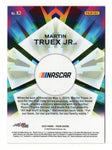 This rare Martin Truex Jr. autographed card from the 2023 Panini Prizm KALEIDOSCOPE insert collection showcases the #19 Bass Pro Shops car with dynamic colors and a COA for authenticity.