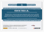 Autographed Martin Truex Jr. 2024 Donruss Racing "Cup Regular Season Champ" card featuring his signature and the #19 Bass Pro Shops car, with a Certificate of Authenticity.