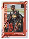 Autographed Martin Truex Jr. 2024 Donruss #173/199 Dominators Silver Parallel trading card with COA. A rare collectible card showcasing Truex Jr.'s final season.