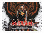 Autographed Martin Truex Jr. 2024 Donruss Racing Unleashed Final Season card. A signed NASCAR collectible with Certificate of Authenticity, perfect for fans and collectors.