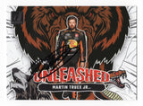 Autographed Martin Truex Jr. 2024 Donruss Racing Unleashed Final Season card. A signed NASCAR collectible with Certificate of Authenticity, perfect for fans and collectors.