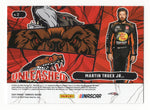 Close-up of Martin Truex Jr.'s autograph on the 2024 Donruss Racing Unleashed Final Season card. A rare NASCAR collectible with COA, ideal for collectors and fans.