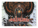 Autographed Martin Truex Jr. 2024 Donruss Racing Unleashed #125/199 Silver Parallel Insert card. A rare collectible signed by the NASCAR legend, complete with COA.
