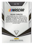Get your hands on the official rookie card of NASCAR star Rajah Caruth with this autographed 2023 Panini Chronicles Racing Titanium card. It includes a COA and guarantees authenticity, making it a standout gift.