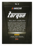 Celebrate Rajah Caruth’s rookie season with this autographed 2023 Panini Chronicles Racing Torque Official Rookie Card. The card is signed by Caruth and comes with a COA, ensuring authenticity.
