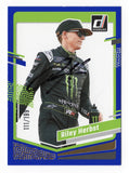 This autographed Riley Herbst 2024 Donruss Racing Blue Parallel card is numbered #111/199, making it a rare NASCAR collectible. With only 199 made, it features a bold signature from Riley Herbst and comes with a Certificate of Authenticity.