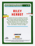 This autographed Riley Herbst 2024 Donruss Racing Xfinity Series card features his signature and Monster Team branding, making it a unique and valuable NASCAR collectible. Comes with a COA for authenticity.