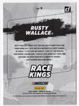 The Rusty Wallace 2022 Donruss Racing RACE KINGS card with a clear view of the autograph. This unique NASCAR collectible comes with a Certificate of Authenticity, making it an excellent gift for racing fans and a prized addition to any collection.