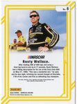 The autographed Rusty Wallace 2024 Donruss Racing DOMINATORS (#2 Miller Genuine Draft) signed card with COA, featuring Wallace in his famous car. This rare NASCAR collectible is guaranteed authentic, perfect for fans and collectors.