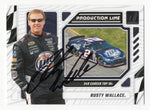 The autographed Rusty Wallace 2024 Donruss Racing PRODUCTION LINE card, honoring his 349 career Top 10 finishes. This signed NASCAR collectible comes with a COA, making it the perfect gift for racing enthusiasts and collectors.