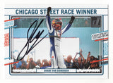 Celebrate Shane Van Gisbergen's rookie season with this autographed 2024 Donruss Racing card, commemorating his Chicago Street Race win. This signed collectible comes with a Certificate of Authenticity (COA), making it a must-have for any NASCAR fan. A great gift for collectors!