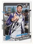 Celebrate Shane Van Gisbergen’s rookie season with this autographed 2024 Donruss Racing Rated Rookie card. Commemorating his 2023 Chicago Street Race win, the card includes a Certificate of Authenticity (COA). This rare collectible is a great gift for any NASCAR fan.