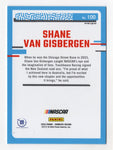 The Shane Van Gisbergen 2024 Rated Rookie Silver Prizm card commemorates his Chicago Street Race win. This autographed NASCAR collectible includes a Certificate of Authenticity (COA) and is a rare addition to any collection, ideal for racing fans and collectors alike.