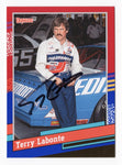 The Terry Labonte 2024 Donruss Racing 1991 RETRO (#44 Piedmont) signed card, highlighting the legendary driver’s signature and the red and blue design of his #44 car. This NASCAR collectible is a must-have for any fan or collector.