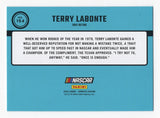 The autographed Terry Labonte 2024 Donruss Racing 1991 RETRO (#44 Piedmont) Red & Blue Insert signed card with COA. Featuring Labonte’s signature, this rare NASCAR collectible celebrates his iconic #44 car with a striking red and blue design.
