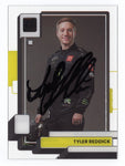 Autographed Tyler Reddick 2023 Panini Chronicles Racing Clearly Donruss Insert card with signature. A unique NASCAR collectible, featuring clear acetate design and COA.