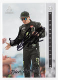 Close-up of Tyler Reddick's signature on the 2023 Panini Chronicles Racing Luminance card. A unique NASCAR collectible with COA, perfect for any racing fan’s collection.