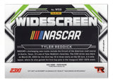 2023 Panini Prizm Racing Widescreen Insert signed by Tyler Reddick celebrating his COTA victory. A rare NASCAR collectible card with vibrant details and COA.