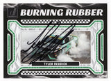 Tyler Reddick’s 2024 Donruss Racing Burning Rubber card, signed by the driver. Showcasing a thrilling burnout, this collectible includes a Certificate of Authenticity.
