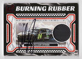 William Byron autographed 2024 Donruss Racing BURNING RUBBER card featuring a race-used tire relic. Only 99 made, with this card being #11/99. Includes COA.