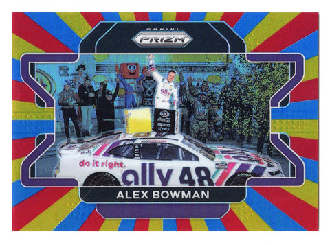 Alex Bowman 2022 Panini Prizm Racing RAINBOW PRIZM Card - Rare parallel celebrating Bowman's Las Vegas win.