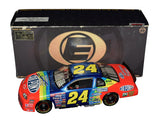 Autographed 1997 Jeff Gordon #24 DuPont Rainbow Million Dollar Date RCCA Elite 1/24 scale NASCAR diecast car featuring authentic signature, detailed Rainbow Warrior graphics, and premium collectible appeal for racing memorabilia enthusiasts.