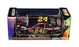 Autographed 1998 Jeff Gordon #24 DuPont Chromalusion Action 1/64 scale NASCAR diecast car featuring the distinctive Chromalusion finish and Jeff Gordon’s signature. This collectible includes a Certificate of Authenticity and is an eye-catching addition for #24 fans, Hendrick Motorsports enthusiasts, and signed NASCAR memorabilia collectors.