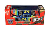Autographed 1998 Jeff Gordon #24 DuPont Rainbow Warrior NASCAR 50th Anniversary Action 1/64 scale diecast car featuring Gordon’s signature and iconic rainbow racing design. This vintage collectible includes a Certificate of Authenticity and celebrates NASCAR’s 50th Anniversary during Jeff Gordon’s memorable 1998 championship season.