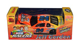 Autographed 1999 Jeff Gordon #24 DuPont NASCAR Racers Charger Fox Kids Show Action 1/64 scale diecast car featuring Jeff Gordon’s signature and a distinctive design connected to the NASCAR Racers animated series. This collectible includes a Certificate of Authenticity and is ideal for Gordon, NASCAR, and animation collectors.