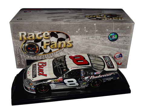 Autographed 2003 Dale Earnhardt Jr. #8 Budweiser Platinum MLB All-Star Game diecast featuring the rare platinum-style finish, All-Star graphics, and limited production of only 624 units. Includes COA and display case. A unique collectible that makes a great gift. We are always here to help with any questions.