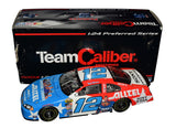 Autographed 2004 Ryan Newman #12 Alltel Racing Justice League Team Caliber Preferred Series 1/24 scale NASCAR diecast car featuring Batman and Superman graphics, authentic signature, and premium collector appeal.