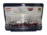 Autographed 2005 Dale Earnhardt Jr. #8 Budweiser Born on Date Crew Cab and Trailer Action 1/64 scale NASCAR diecast set featuring Dale Jr.’s signature and the iconic #8 Budweiser racing theme. This collectible includes a Certificate of Authenticity and is ideal for Junior Nation fans and NASCAR memorabilia collectors.