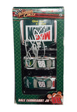 Autographed 2008 Dale Earnhardt Jr. #88 Mountain Dew Retro Winner’s Circle two-car set featuring a pair of signed Action 1/64 scale NASCAR diecast cars. This collectible includes a certificate of authenticity and showcases the memorable retro Mountain Dew paint scheme from Dale Jr.’s first Hendrick Motorsports season.