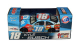 Autographed 2008 Kyle Busch #18 M&M’s Summer Patriotic Car Action 1/64 scale NASCAR diecast featuring a colorful red, white, and blue racing design. Hand-signed by Kyle Busch and accompanied by a COA, this miniature diecast is an eye-catching collectible from Busch’s memorable first season driving the #18 Toyota.