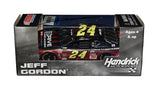 Autographed 2015 Jeff Gordon #24 AARP Drive to End Hunger Action 1/64 scale NASCAR diecast car featuring Jeff Gordon’s signature and the memorable Drive to End Hunger racing scheme. This collectible includes a Certificate of Authenticity and represents Gordon’s final full-time NASCAR Cup Series season with Hendrick Motorsports.