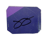 Autographed 2019 Jimmie Johnson #48 Ally Racing purple race-used NASCAR sheet metal from Hendrick Motorsports. This hand-signed collectible is roughly the size of a standard trading card, fits inside a plastic toploader for protection and display, and includes a certificate of authenticity.