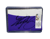 Autographed 2019 Kyle Busch #18 M&M’s Halloween Toyota Martinsville race-used NASCAR composite sheet metal featuring authentic race wear, colorful Halloween graphics, and included COA. Roughly trading card sized and housed in a plastic toploader for display and protection purposes.