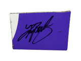 Autographed 2019 Kyle Busch #18 M&M’s Halloween Martinsville race-used NASCAR composite sheet metal featuring authentic race wear, bold Halloween graphics, and included COA. Roughly trading card sized and housed in a plastic toploader for display and collectible protection purposes.