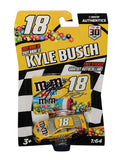 Autographed 2021 Kyle Busch #18 M&M’s Mini Car from Wave 12 of the NASCAR Authentics series in collectible 1/64 scale. Featuring the colorful M&M’s Joe Gibbs Racing design, Kyle Busch’s signature, and an included COA, this miniature diecast is an exciting addition to any Rowdy memorabilia collection.