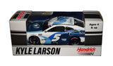 Autographed 2021 Kyle Larson #5 MetroTech Charlotte Win Raced Version 1/64 scale NASCAR diecast car recreating his victorious Hendrick Motorsports Chevrolet from the Coca-Cola 600. Hand-signed by Kyle Larson and accompanied by a COA, this collectible celebrates a historic victory during Larson’s championship-winning Cup Series season.