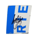 Autographed 2022 Tony Stewart #14 Good Sam Camping World SRX Series race-used composite sheet metal with certificate of authenticity. This signed racing collectible is roughly the size of a standard trading card and fits inside a plastic toploader for protection and convenient display.